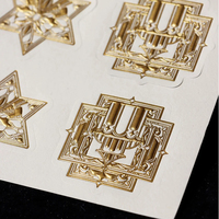 Autocollants personnalisables de luxe en feuille d'or, estampage à chaud 3D, autocollants adhésifs, cadre photo, parfum, bougie, emballage artisanal, étiquettes