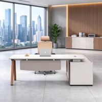 Nouvelle table de direction en bois réglable et durable, style moderne, de la marque Mingle Factory, pour bureau de direction ou de superviseur.