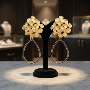 Boucles d'oreilles clous en laiton avec pierres précieuses, plaquées or, en argent Tai, faites à la main, style classique et tendance - Product Image 3