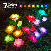 Le jardin solaire extérieur évalué par IP65 de LED allume la conception de fleur de rose pour le décor de cimetière de patio de cour