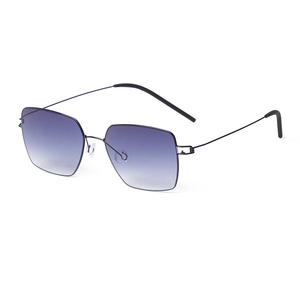 Lunettes de soleil carrées ultra-légères STORY STY21013M avec monture en fil métallique, unisexes, verres dégradés gris, protection UV400, style classique en métal - Product Image 2