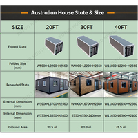 Casa Contenedor Expandible de 20 y 40 pies con Techo Inclinado, Certificación Australiana Completa, Popular, Prefabricada, Móvil, con Terraza