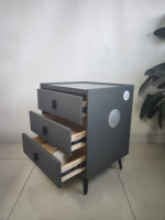 Table de chevet intelligente avec armoire en MDF de haute qualité, charge sans fil, port Type-C et USB
