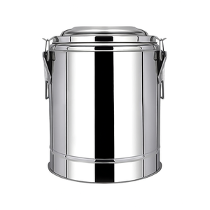 หม้อสต็อกสแตนเลส DB ขนาด 22 ลิตร ความจุมาก ฝาแก้ว หูจับสองข้าง ผิวขัดเงา สำหรับทำซุปและน้ำสต๊อก - Product Image 1