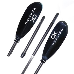 Pagaie de kayak Ok Healing 2,1-3 m pliable noire légère en fibre de verre pour usage récréatif - Product Image 1
