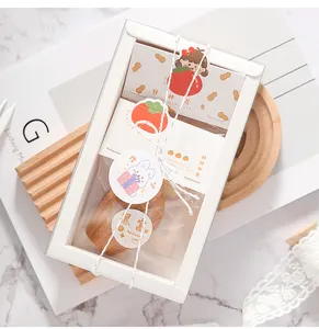 Personalizado sanduíche caixa bolo pão comida takeout papel saco etiqueta 2 ''x 4'' lustroso selo rolo embalagem segurança inviolável adesivo