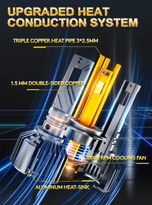 GPNE 130B Phare LED haute puissance 260W H4 6000k Lampe LED automobile 3 <span class=keywords><strong>tubes</strong></span> en cuivre H11 Feux de voiture LED - Product Image 5