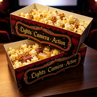Boîte de rangement pliable personnalisée pour soirées cinéma, idéale pour la présentation de frites, poulet frit et pop-corn