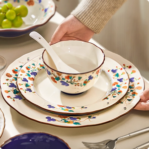 Luxury New-style Chinese Porcelain Tableware <b>Set</b> Includes Bowls Home Use Gift for Housewarming Wedding Dishwasher <b>Microwave</b> Safe - Product Image 4