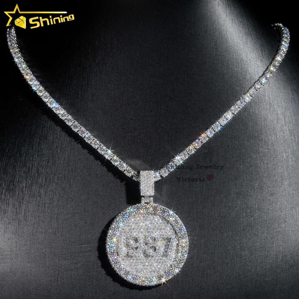 Rapper Pendant Numbers Custom 1987 Number Rapper Style Pendant 1.5