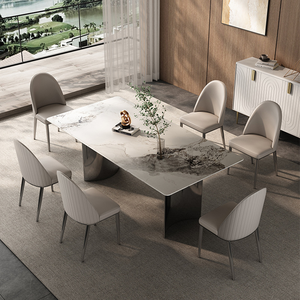 定制现代设计餐桌，带大理石豪华6座家居家具和餐厅桌面套装 - Product Image 2