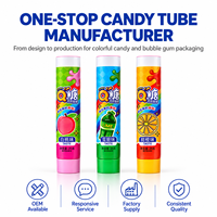 Tubes d'emballage en aluminium et plastique pour bonbons, barrière de qualité alimentaire, bouchon à vis, impression UV personnalisée pour confiserie