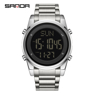 SANDA 6160 Fashion Stainless Steel Strap Digital <strong>Watches</strong> Movement Trendy Outdoor Sports Mode <strong>Teenager</strong> Students Wrist <strong>Watch</strong> Men - Product Image 6