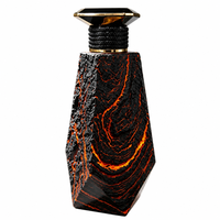 Flacon de parfum en verre mat de conception Magma Premium avec bouchon facetté, impression sérigraphique, étiquette privée, 30 ml/50 ml/100 ml