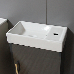 Lavabo classique moderne en céramique blanc pour salle de bain, petit lavabo à <span class=keywords><strong>main</strong></span> suspendu au mur, vente directe en usine - Product Image 2