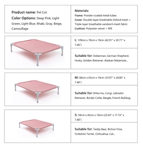 Cama Elevada para Perros con Cojín, Cálida en Invierno y Fresca en Verano, Cama Elevada para Mascotas con Marco Metálico Resistente, Hamaca Ortopédica para Perros Grandes - Product Image 3