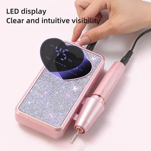 Perceuse à ongles électrique professionnelle 45000 tr/min, rechargeable, portable, lime à ongles silencieuse avec écran LED, machine à vernis gel - Product Image 3