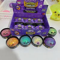 Jouets Squishies Halloween en forme de boulettes scintillantes, jouets sensoriels anti-stress en forme de pain vapeur coloré, balles à presser en TPR