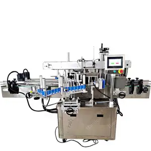 Professional Plastic Double Two Side Flat Sticker Label Curved Square Bottle Labeling Machine
