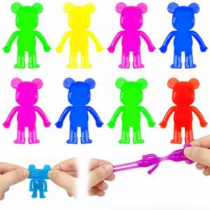 Jouet anti-stress personnalisé - Figurine en forme d'ours extensible en gel souple TPR coloré à presser et à tirer pour soulager le stress - Product Image 3