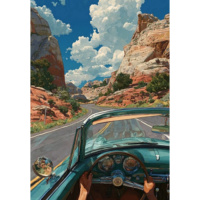 Kits de peinture diamant DIY Paysage de voyage, personnalisés et faits main, avec diamants carrés en résine