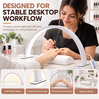 Lampe de table demi-lune pour manucure en gros, logo et emballage personnalisés, éclairage professionnel pour salons de manucure pour les distributeurs