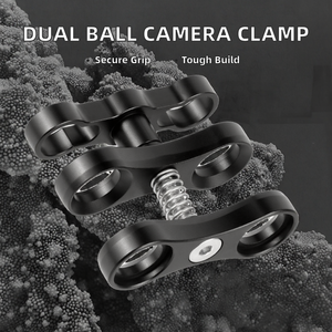 Clip de Mariposa de Doble Bola de Aleación de Aluminio Ligero para Buceo, Abrazadera para Cámara Subacuática para <span class=keywords><strong>Insta360</strong></span> <span class=keywords><strong>ONE</strong></span> <span class=keywords><strong>R</strong></span>/X4/X5 DJI Osmo GoPro Hero - Product Image 2