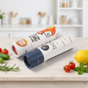 Tube de baume à lèvres compostable en papier, conteneur à poussoir, matériaux recyclés biodégradables, emballage kraft, boîte écologique, quadricolore - Product Image 5