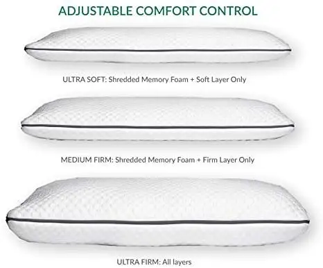 Ultra Comfort Adjustable multi layer memory foam pillow with 3 layers insert