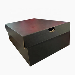 Luxus Custom Logo Karton Schuhkarton Mattschwarz Laminierung Wellpappe Versand Schwarz Schuhkartons - Product Image 2