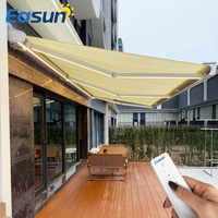 Auvent de terrasse électrique Easun à cassette intégrale, moderne, extensible, motorisé, télécommandé, avec structure en alliage d'aluminium et toile en poly.