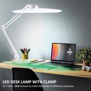 <span class=keywords><strong>Lampe</strong></span> de bureau LED 19 pouces avec bras articulé en métal, protection oculaire, pour extensions de cils, 117 LED pour manucure, lecture et travail - Product Image 2