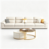 Ensemble de canapé en cuir moderne avec fauteuil individuel et ottoman, canapé rembourré en cuir pour salon, meubles de maison