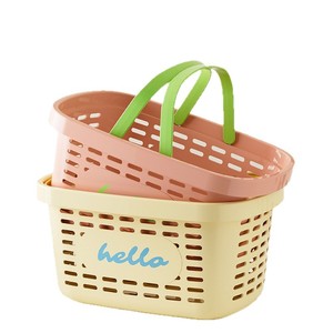 Plastic Bathroom Storage Basket With Handle Drainage Design For Toiletries Organizing - Product Image 3