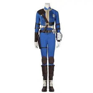 Setelan Permainan kostum karnaval Halloween keluaran baru kostum Lucy musim gugur TV Set kostum biru Vault 33
