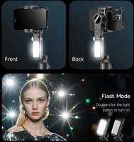 Q19 Control Luz de relleno Trípode Escritorio Inteligente Anti-vibración Seguimiento facial Selfie Stick Single Ai Estabilizador Desmontable Control remoto