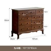 Armoire de rangement pour coiffeuse trois personnes en bois massif de luxe américain rétro hôtel villa chambre à coucher bois foncé