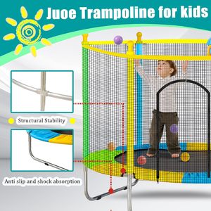 Children's Hexagonal Blue Metal Bounce Bed with Safety Net Solid Pattern for Indoor Use 19-24M Baby Jump <b>Trampoline</b> China - Product Image 3