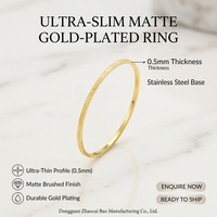 Bague de pinky minimaliste en acier inoxydable extrêmement fine de 0,5 mm pour femme, petite paire exclusive à porter ensemble, avec motif lumineux