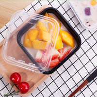 Boîte d'emballage carrée en plastique jetable de qualité alimentaire Boîte à lunch carrée réutilisable pour la préparation de repas Bento en plastique PP