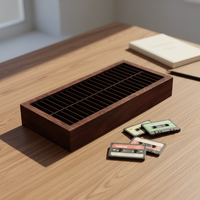 Étagère de rangement pour cassettes audio en bois, type sur pied, trois niveaux, non pliable, pour bureau