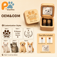 Boîte commémorative carrée moderne et minimaliste en bois de frêne pour animaux de compagnie, pour poils de chat et chien, photos, gravure personnalisable, souvenirs, rangement, ongles, dents