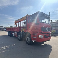 Camión Grúa Nuevo M3000 8x4 de China Shaanxi Automobile Delong con Motor Weichai de 350 Caballos de Fuerza, Combinación de Colores Rojo y Amarillo