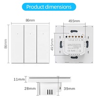 Interrupteur mural intelligent WiFi Tuya EU/UK à commande vocale, bouton-poussoir, compatible Zigbee, avec ou sans neutre