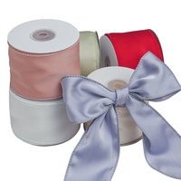 Ruban en satin double face de 6 cm, finition mate, bords thermocollés, matériau pour la fabrication de nœuds faits main, 18 couleurs disponibles