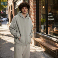 Sweat à capuche pour homme en coton et polyester, coupe ample, doublé polaire, uni, à épaules tombantes, doux, plusieurs couleurs