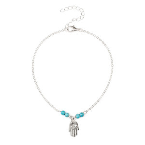 Venta al por mayor Simple personalizado cadena Palma <span class=keywords><strong>tobillera</strong></span> pulsera pie joyería descalzo sandalias tobilleras para mujeres K018 - Product Image 2