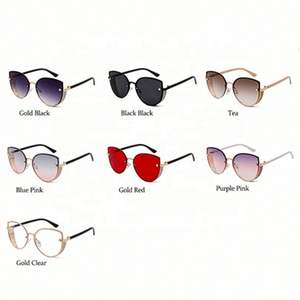 Lunettes de soleil œil-de-chat pour femmes, nouvelle collection, monture sans bords en alliage, verres dégradés, protection UV400, personnalisables avec logo, haute qualité - Product Image 6
