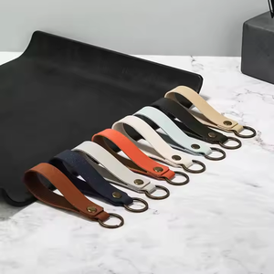 Phụ kiện móc khóa da cao cấp bán buôn, dây đeo kim loại, da bò, logo thương hiệu tùy chỉnh - Product Image 3