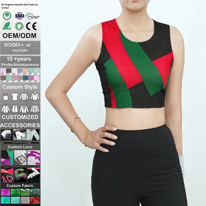 High Quality Custom <b>Heat</b>-Transfer Printing Solid Casual Knitted Quick Dry 100% Polyester Front <b>Vest</b> Marathon Crop Singlets Sexy - Product Image 2
